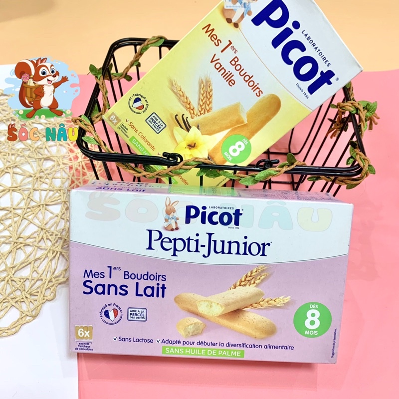 Bánh Quy Ăn Dặm Picot Không Chứa Sữa Cho Bé Từ 8M, Bé Dị Ứng Ăn Được