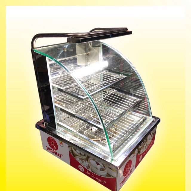 Tủ hấp bánh bao INOX 304 kính cong ngang 40cm* 3 ngăn