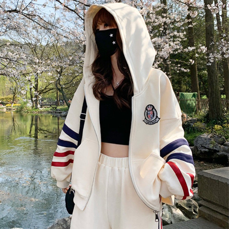 Áo Hoodie Vải Mỏng Kẻ Sọc Kiểu Hàn Quốc Thời Trang Mùa Xuân 2020