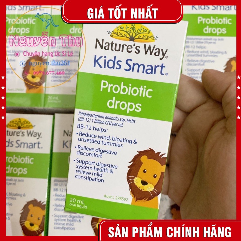 Men vi sinh dạng giọt Kids Smart Probiotic Nature's Way Úc 20ml