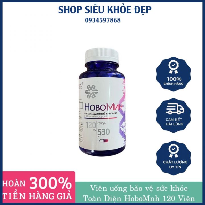 [Hobomint] Viên Uống Chống Oxy Hóa, Phục Hồi Tế Bào Khỏe Mạnh Siberian Novomin Formula 4, Hobomin Siberian (120 viên)