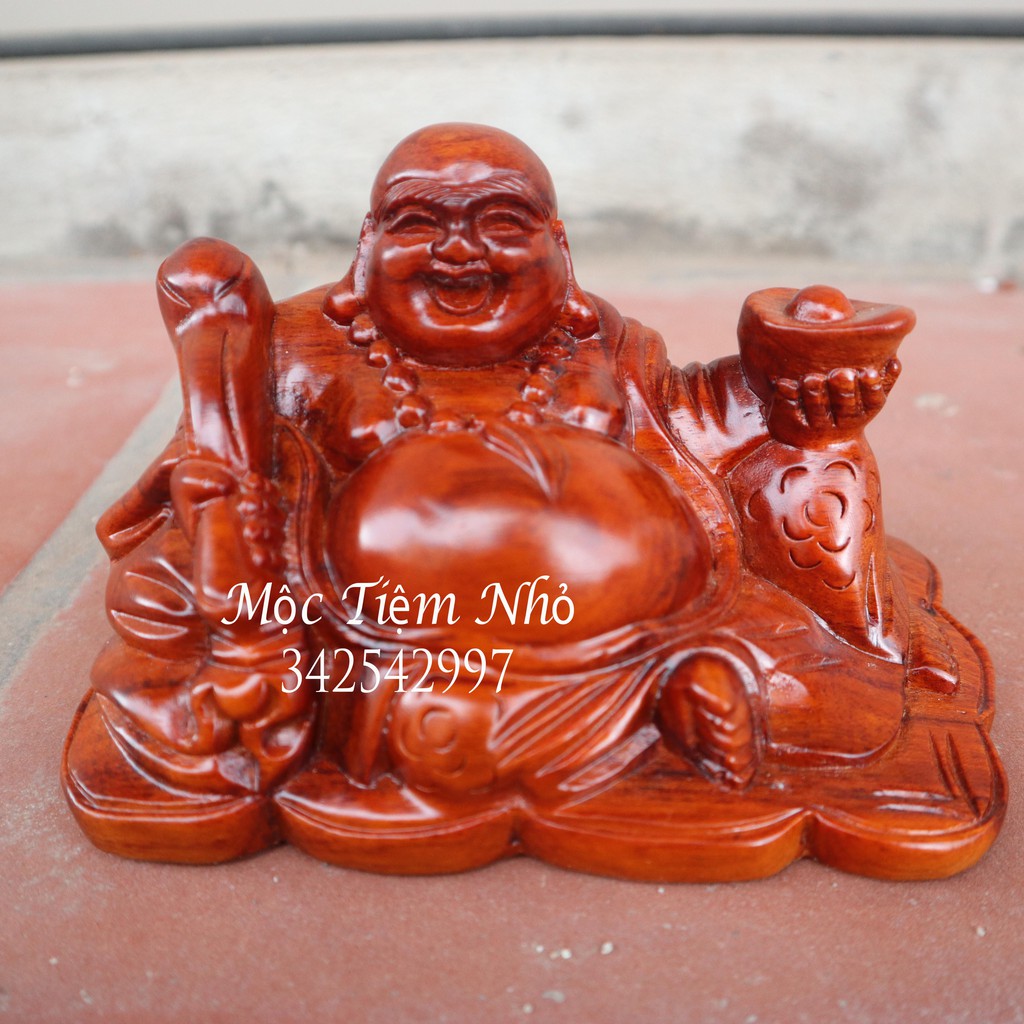 Tượng phật Di Lạc nguyên khối để xe ô tô gỗ hương dài 15 cao 9 sâu 8