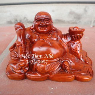 Tượng phật Di Lạc nguyên khối để xe ô tô gỗ hương dài 15 cao 9 sâu 8