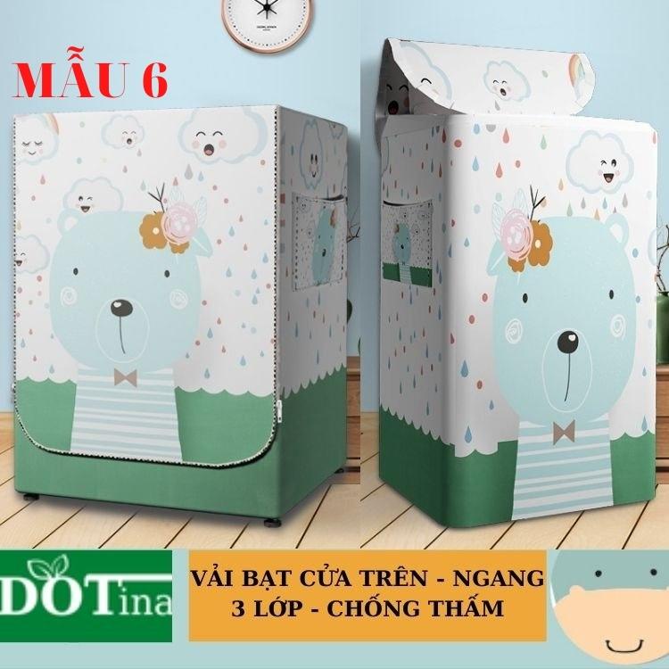 Áo Trùm Vỏ Bọc Máy Giặt Cửa Trên, Cửa Ngang Vải Bạt Cao Cấp Loại Dày Chống Thấm Nước Siêu Bền