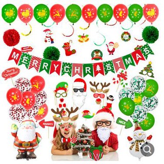 Set Bóng Trang Trí Noel Chất liệu Màng nhôm, bóng bay bơm khí Heli