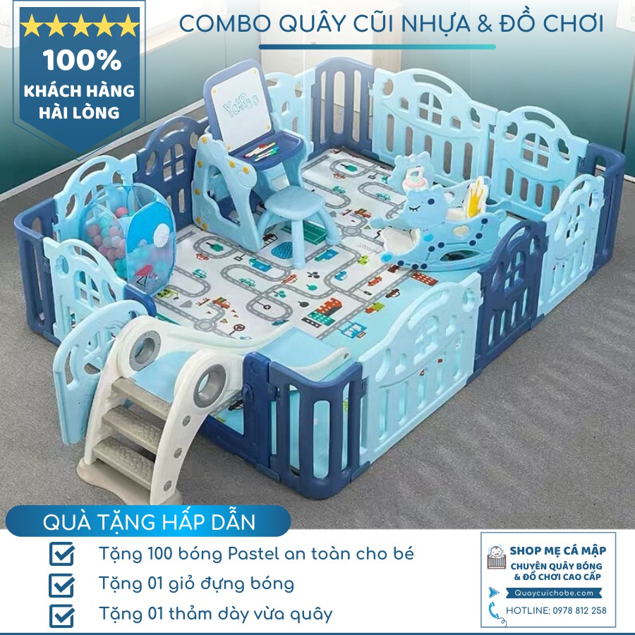 Cũi nhựa cho bé Hàn Quốc Holla Kiddy 1m8x2m, hàng có sẵn, ship toàn quốc