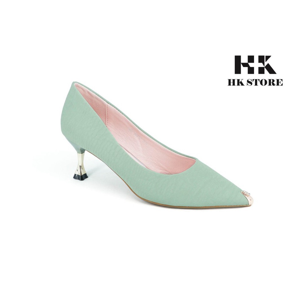 Giày công sở nữ ❤️ HK.STORE❤️ da bò dập vân hàng đẹp da cao cấp siêu đẹp kết hợp gót nhọn sang chảnh 5cm cực xinh xắn.