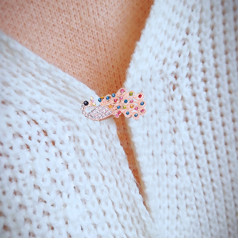 Trâm Cài Áo Hình Chim Công Dễ Thương Phong Cách Hàn Quốc