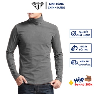 Áo giữ nhiệt cho nam THE MT dáng cổ cao 3cm chất cotton co dãn