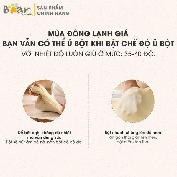 [FreeShip][Ship 2H]Máy Trộn Bột, Ủ Bột Đa năng, dung tích 5L Bear HMJ-A50B1 (Hàng chính hãng - bảo hành 12 tháng)