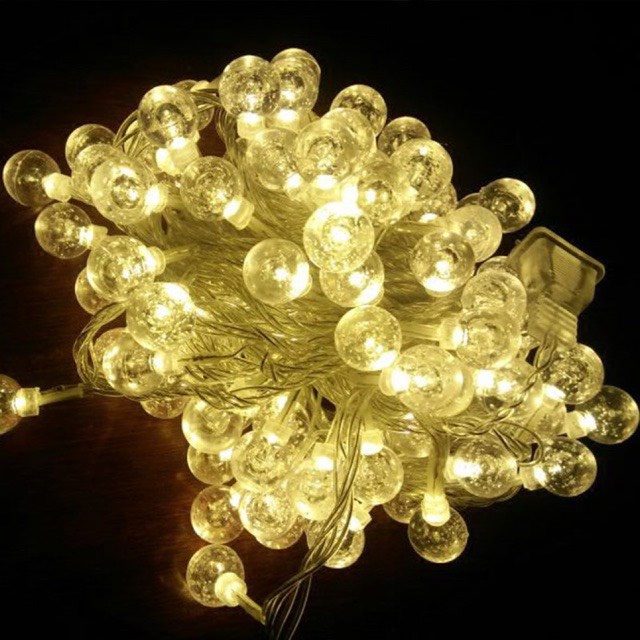 Dây đèn Led trang trí bi bọt mini 5met màu vàng nắng - cắm điện dây màu trắng