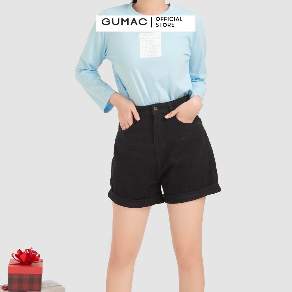 Áo thun nữ tay dài in chữ ATB12015 GUMAC
