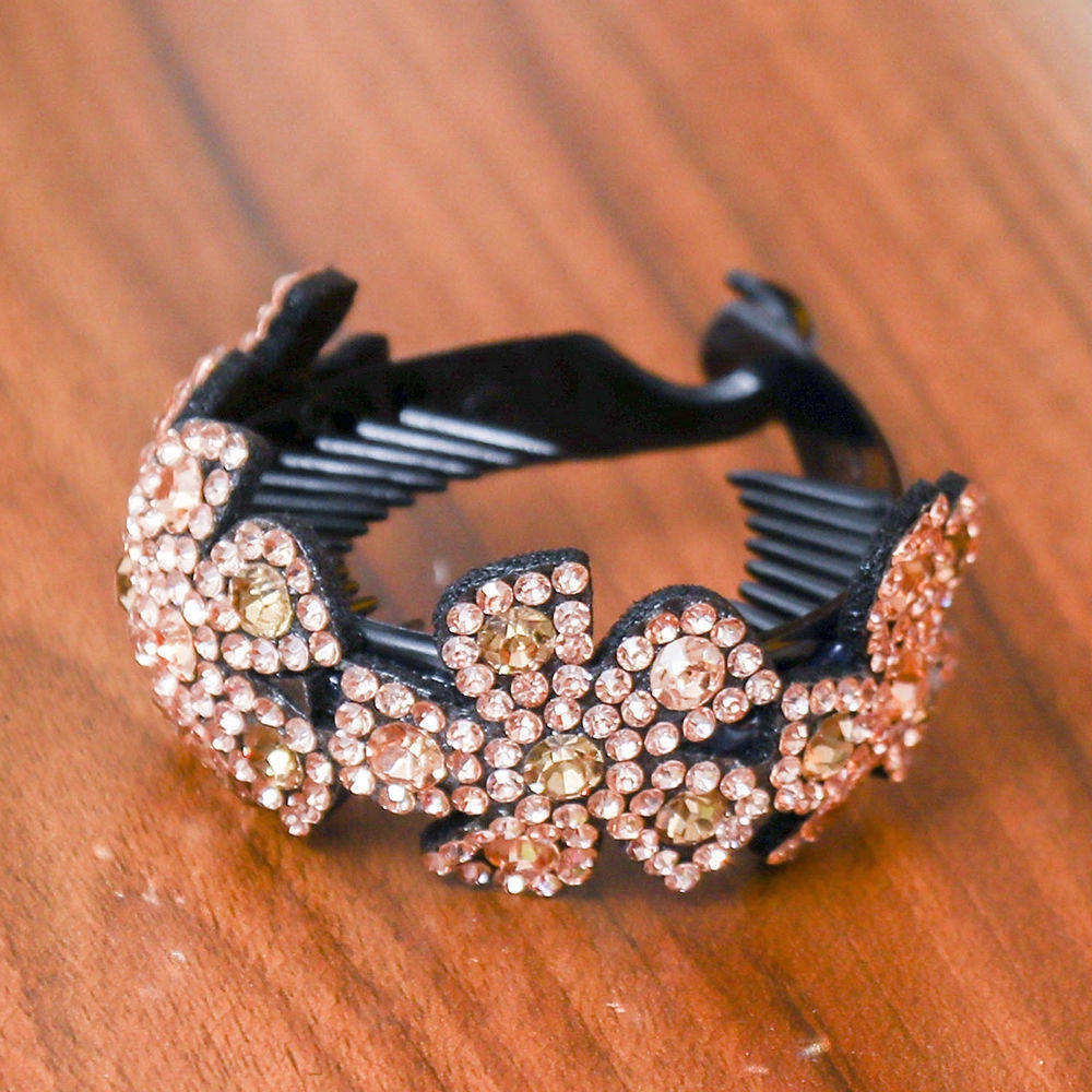 Kẹp gắp tóc hình hoa đính kim cương giả thời trang nữ tính