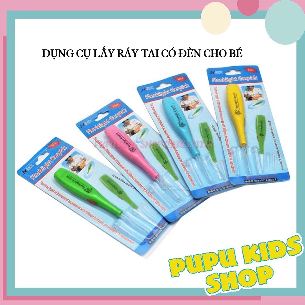 Dụng cụ lấy ráy tai có đèn an toàn cho bé