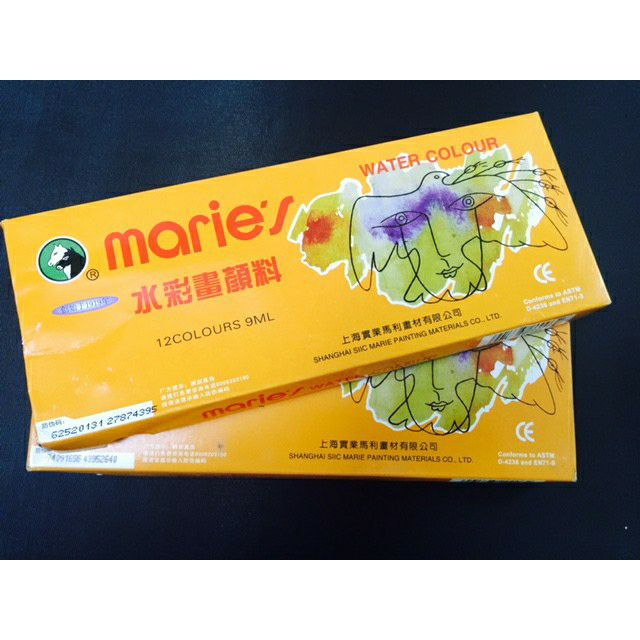 BỘ MÀU NƯỚC MARIE'S DẠNG TUÝP 12 MÀU E1306