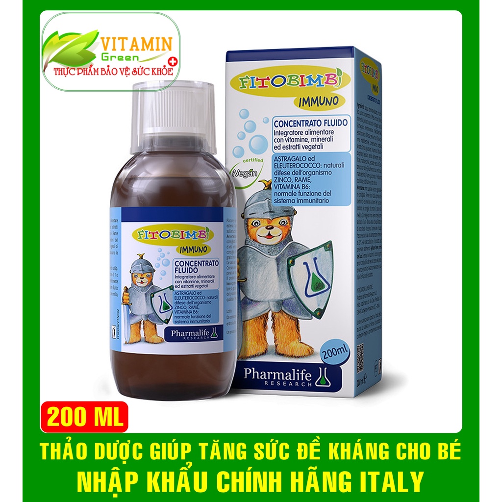 FITOBIMBI IMMUNO GIÚP TĂNG SỨC ĐỀ KHÁNG, TĂNG CƯỜNG MIỄN DỊCH CHO BÉ | NHẬP KHẨU CHÍNH HÃNG ITALY