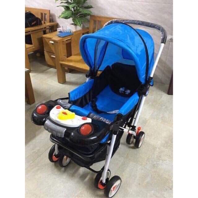 Xe Đẩy Sơ Sinh Cho Bé- Đảo 2 Chiều ,Nằm Ngả 3 Tư Thế ,Có Nhạc Đèn Cho Bé.