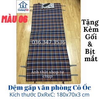 Đệm gấp văn phòng 55x170cm hoặc 70cm x 180cm