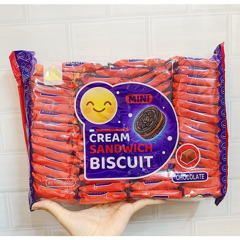 BÁNH QUY MINI KẸP KEM CREAM SANDWICH BISCUIT 4 VỊ 600GR  CÓ BÁN THÙNG