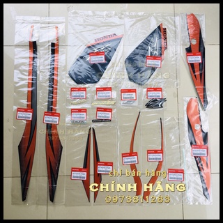 Full bộ tem airblade thái đen cam - hàng nhập khẩu honda thái lan chính hãng | set-tem-ab-den-cam