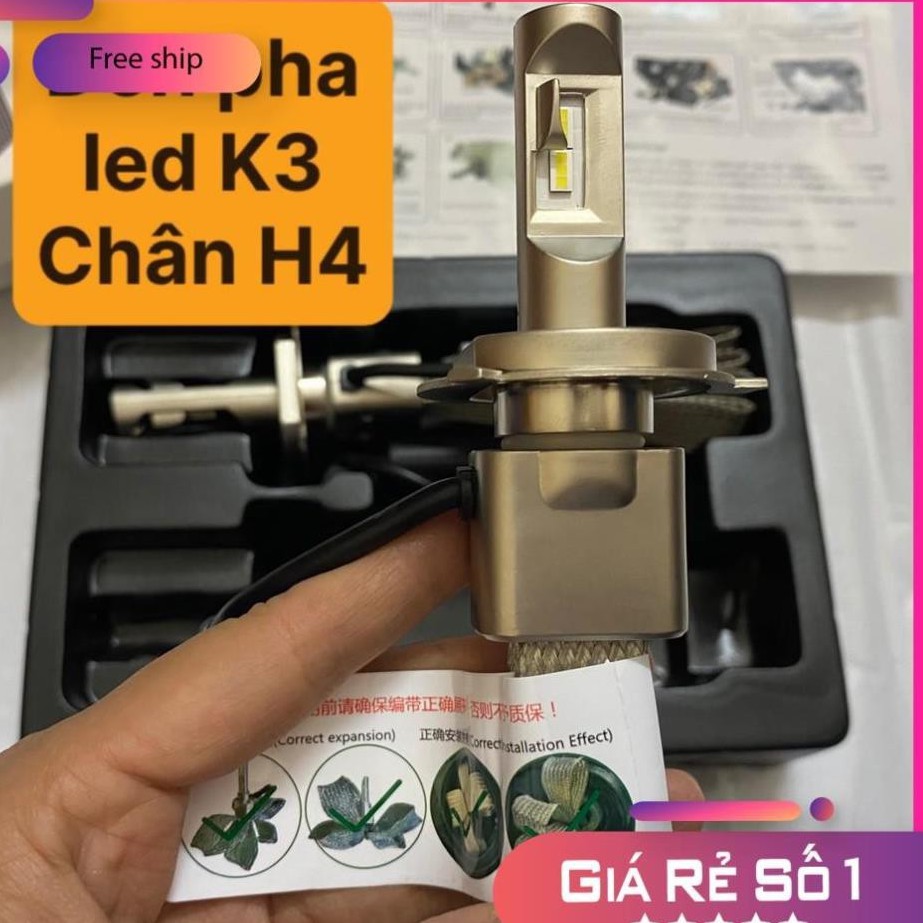 Đèn Pha Xe Máy Ô tô Led K3 Siêu Sáng Hàng Cao Cấp Bền Bỉ