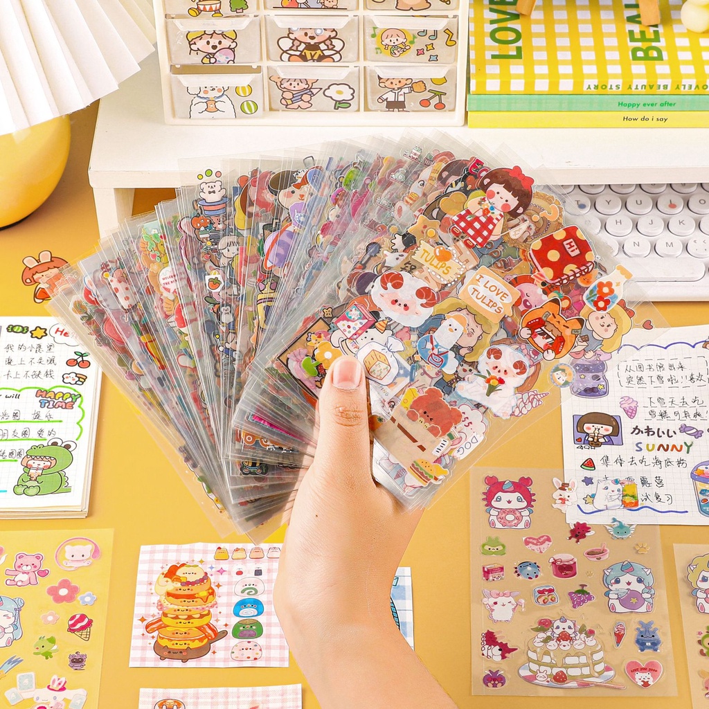 Set 6 tấm Sticker dán hoạt hình mẫu mới độc đáo