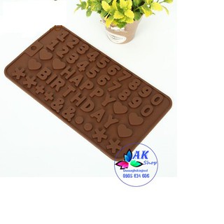 Khuôn silicon số + chữ happy birthday / 2502.010