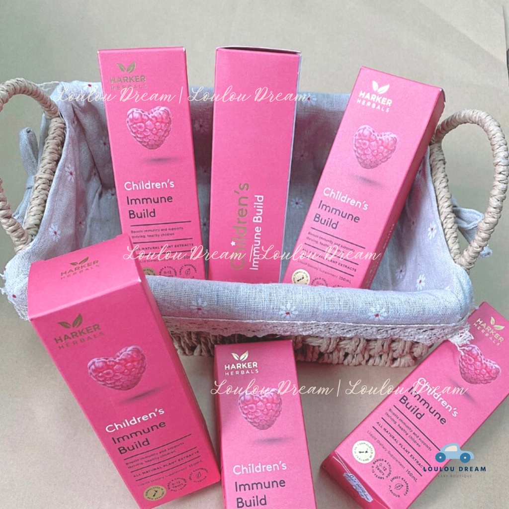 Siro tăng đề kháng Harker Herbals hồng vị mâm xôi giúp bé ăn ngon - Harker Immune Build cho bé từ sơ sinh