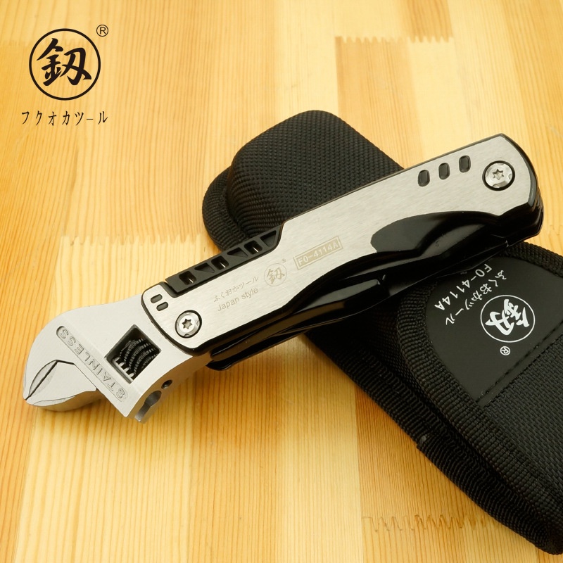 Mỏ lết kiêm Multitools kìm dao mở bia tô vít đa năng FukuokaTools FO-4114A
