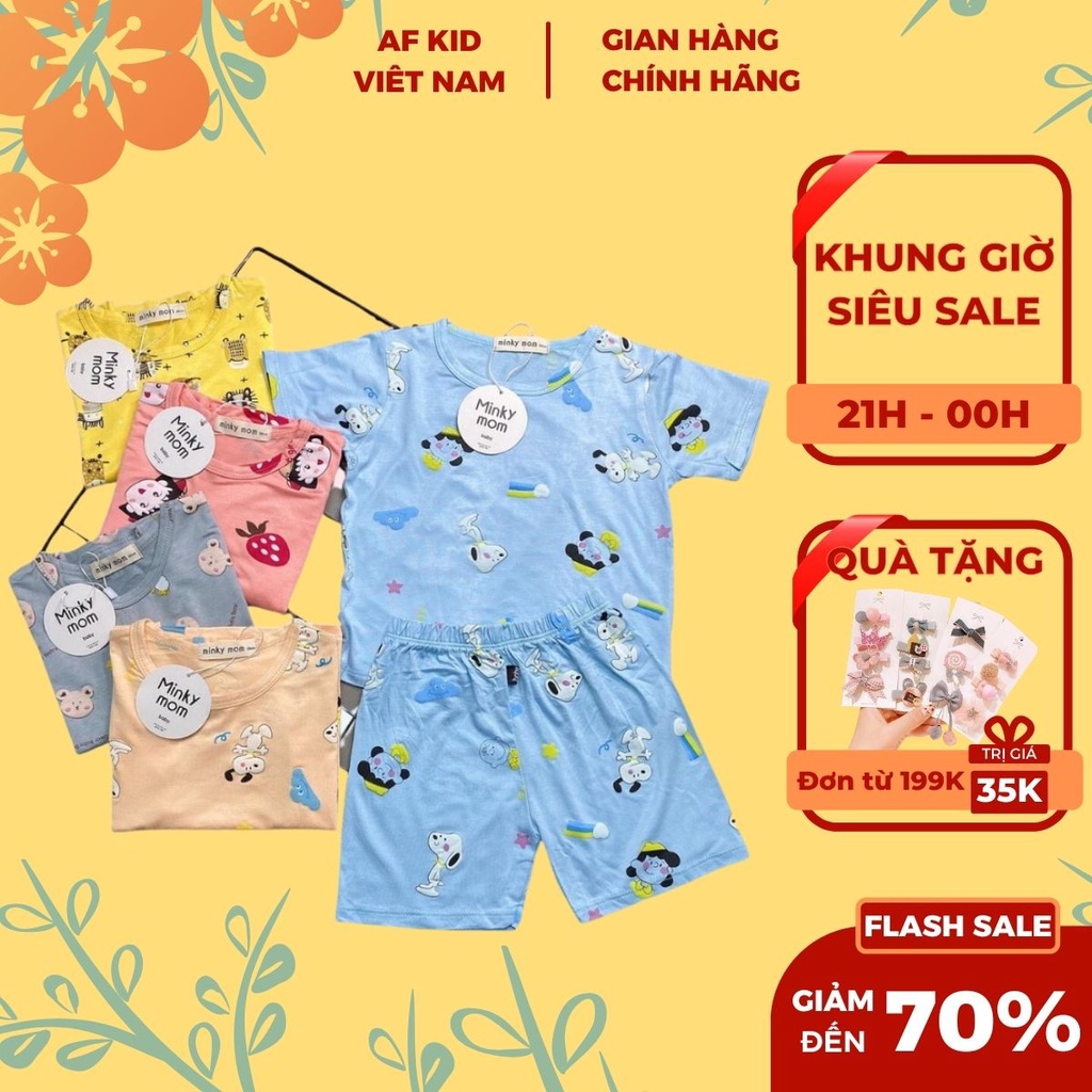 Quần áo trẻ em, bộ cộc tay cho bé trai bé gái minky mom, đồ cộc tay mát mẻ cho bé chất liệu mềm mịn cao cấp ATKID