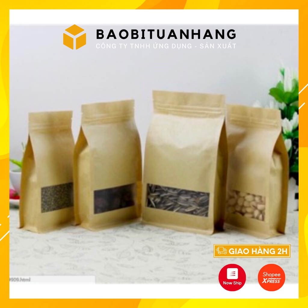 Túi zíp giấy cửa sổ tràn 8 cạnh