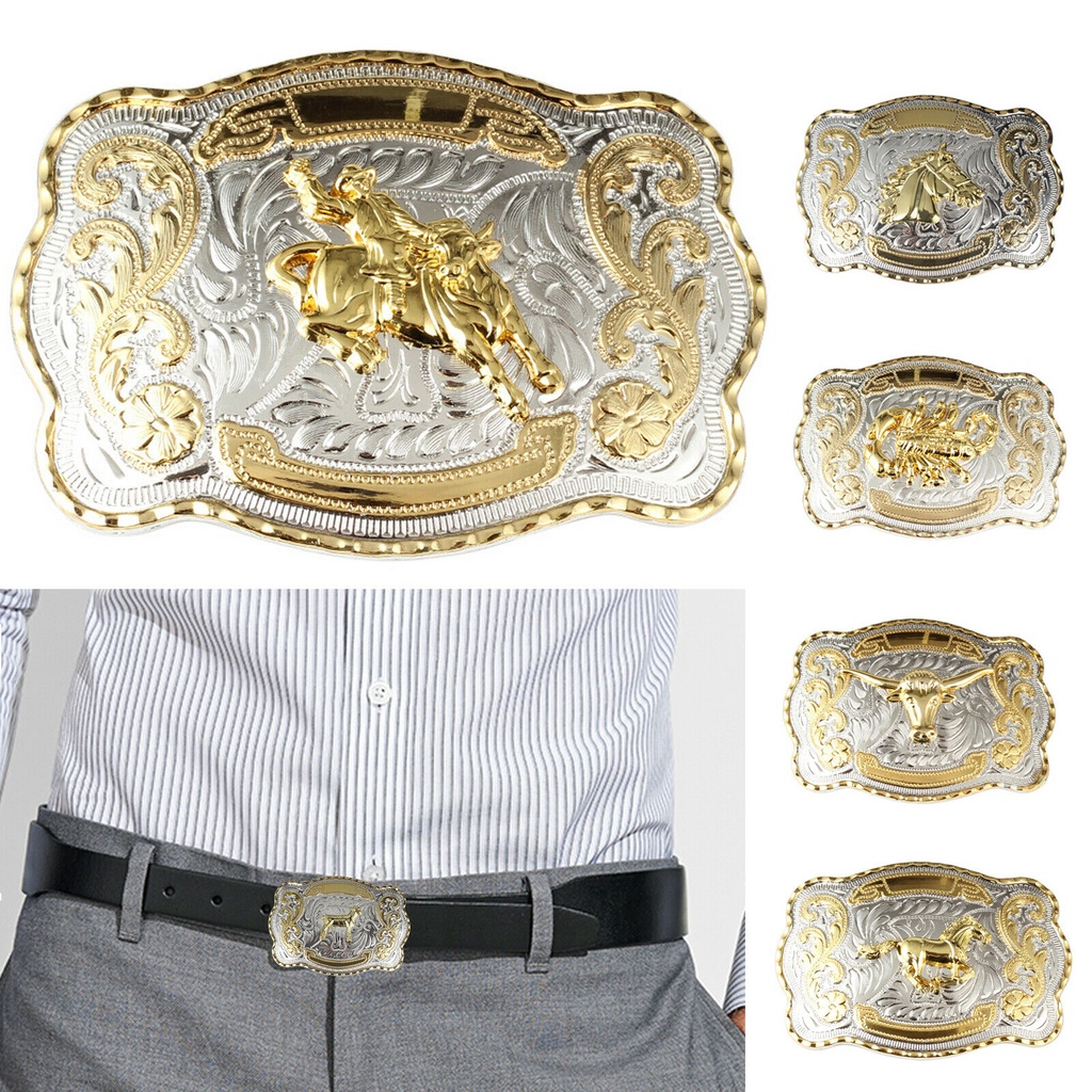 Bull Ride Western Horse Rodeo Animal Rodeo Big Cowboy Western Shine Belt Buckle