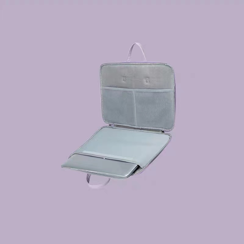 Túi Chống Sốc Laptop Da PU màu tím gấu dành cho máy tính xách tay 13,3 &quot;14,1&quot; 15,6 &quot;