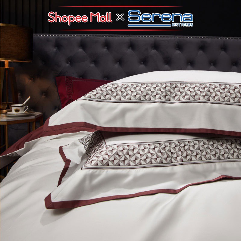 Chăn Ga Gối Nệm 5 Món Lụa Satin SERENA Cao Cấp Combo Full Vỏ Ra Drap Đệm Trải Bọc Giường Trần Bông Chính Hãng