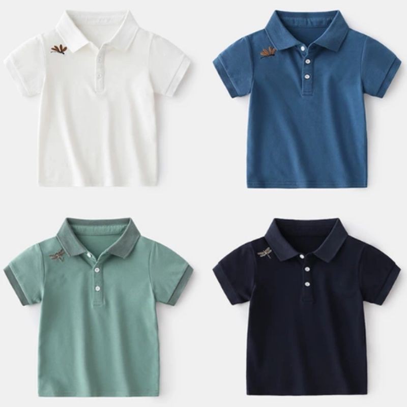 Áo thun bé trai cổ bẻ vải cá sấu Cotton xuất xịn, chuẩn form,sang trọng
