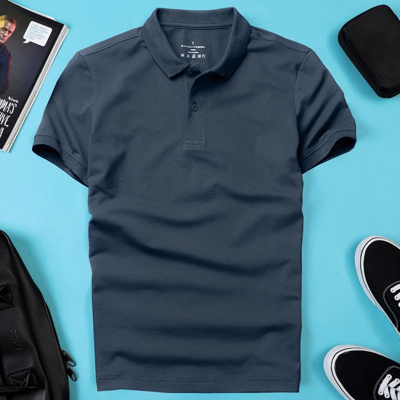 Áo thun nam trơn vải cá sấu cotton cao cấp | BigBuy360 - bigbuy360.vn