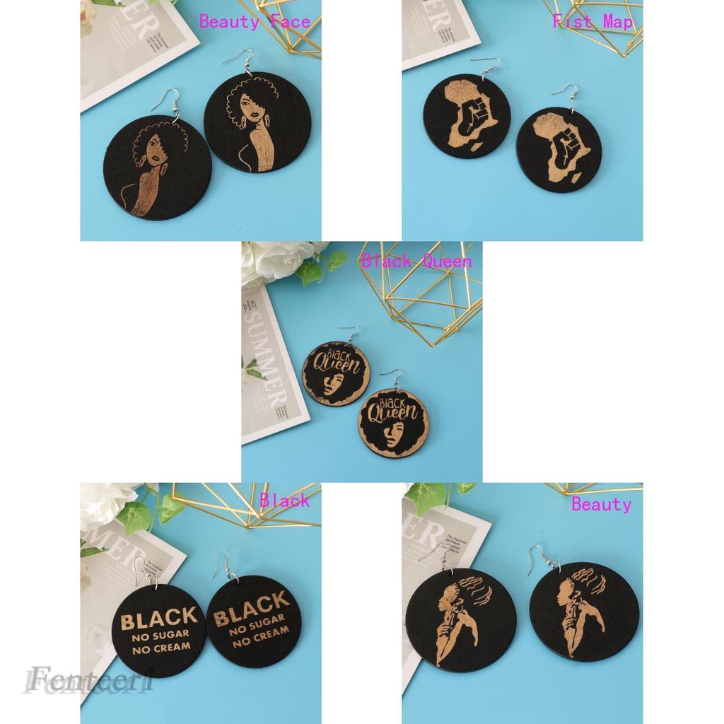 Bông Tai Kiểu Móc Hình Tròn Bằng Gỗ 1 Cái