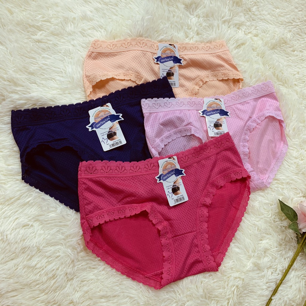 Quần lót NỮ viền ren chất cotton siêu xinh co dãn thoải mái QL5885 (kèm ảnh thật phía sau)