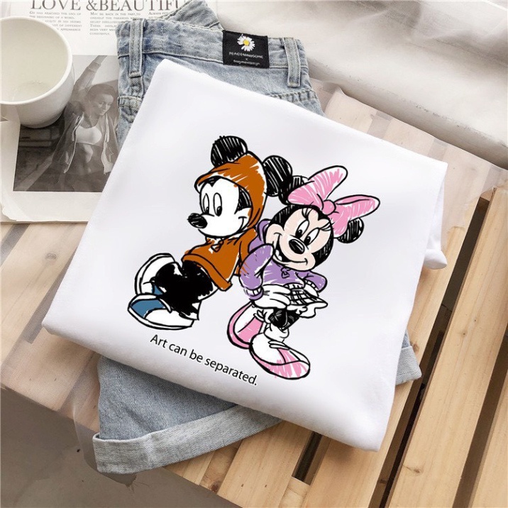 Áo thun cho bé - Áo phông cộc tay Mickey Couple siêu xinh cho bé trai, bé gái 6-18kg