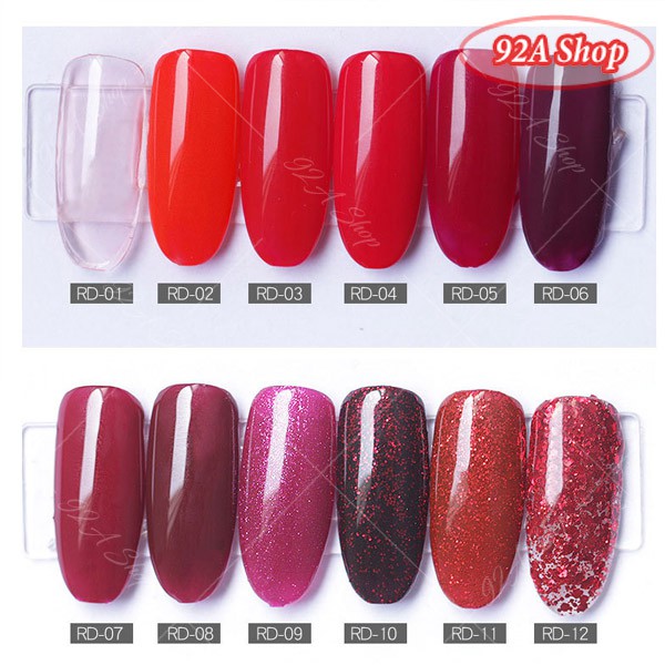 SƠN MÓNG TAY CHE GEL TÔNG VANG ĐỎ SÁNG BÓNG BỀN ĐẸP MS-RD
