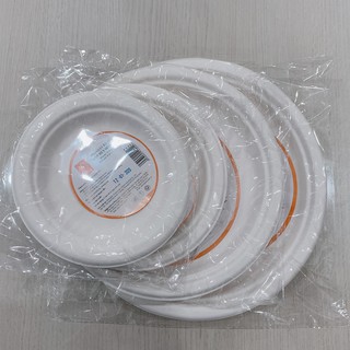50 Đĩa tròn bã mía 7 inch ~18cm (màu trắng)