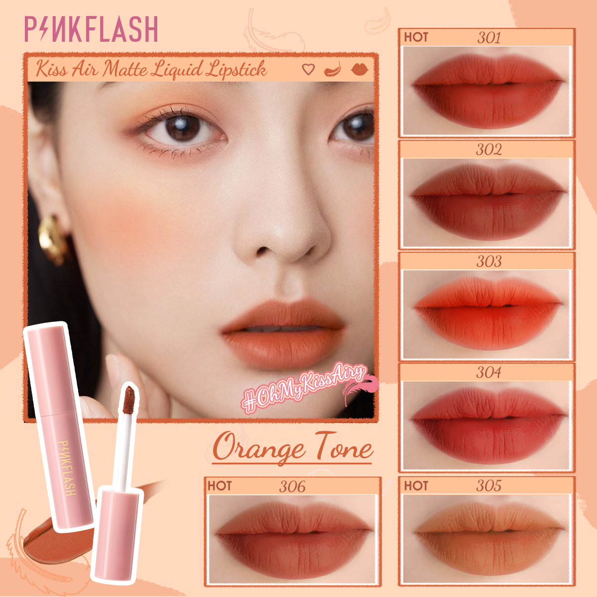 PINKFLASH Son môi dạng lỏng Pink Flash chống nước lâu trôi 8h