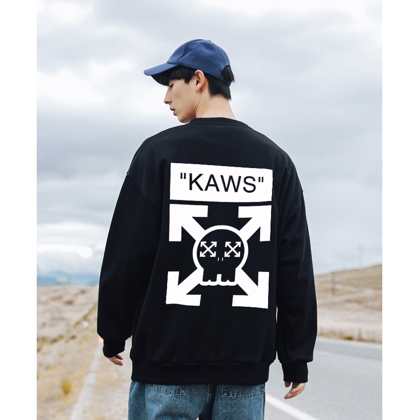 Áo sweater dài tay nam nữ unisex KAWS áo nỉ bông dài tay thu đông form rộng lót bông | BigBuy360 - bigbuy360.vn