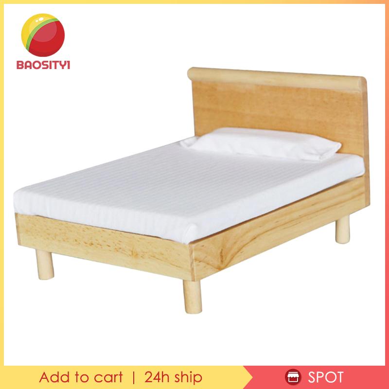 Mô Hình Giường Ngủ Mini Tỉ Lệ 1:12 Phong Cách Cổ Điển Trang Trí Nhà Búp Bê