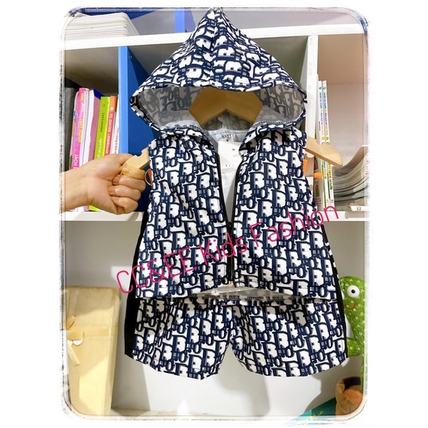 Bộ khoá mũ Di..O in tràn phong cách 3 chi tiết cho bé