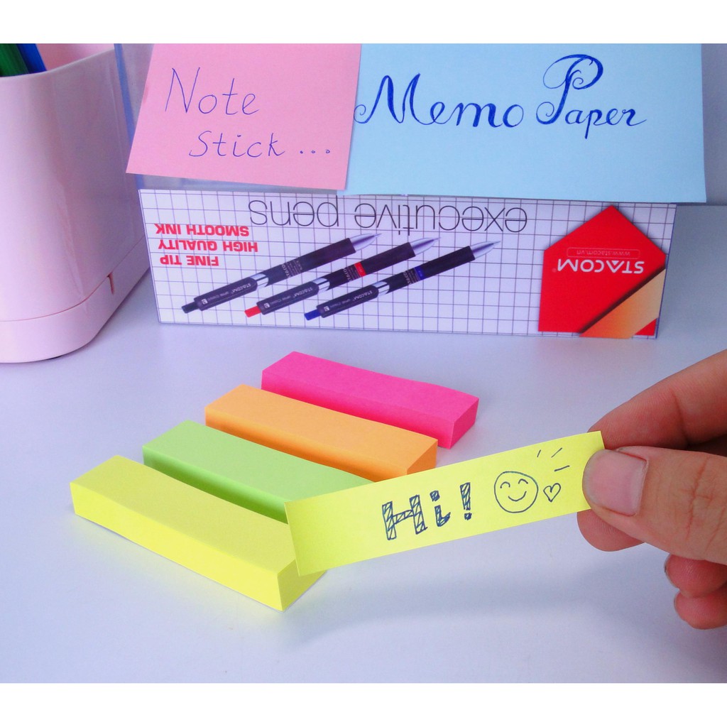 Giấy note màu NEON size 19*76mm STACOM/M1976NM