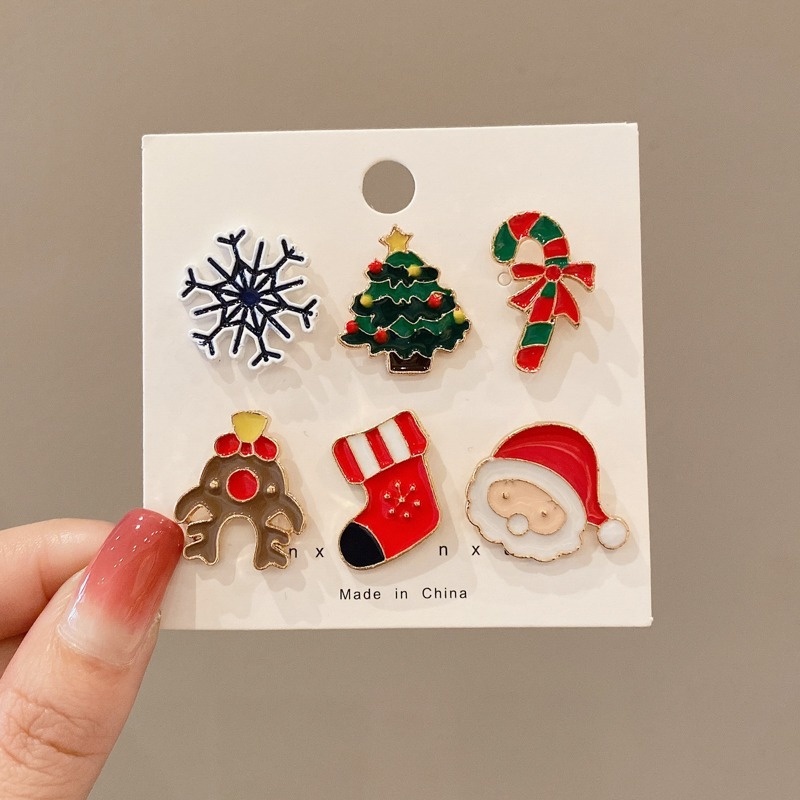 Trâm cài áo kim loại hình giáng sinh dễ thương