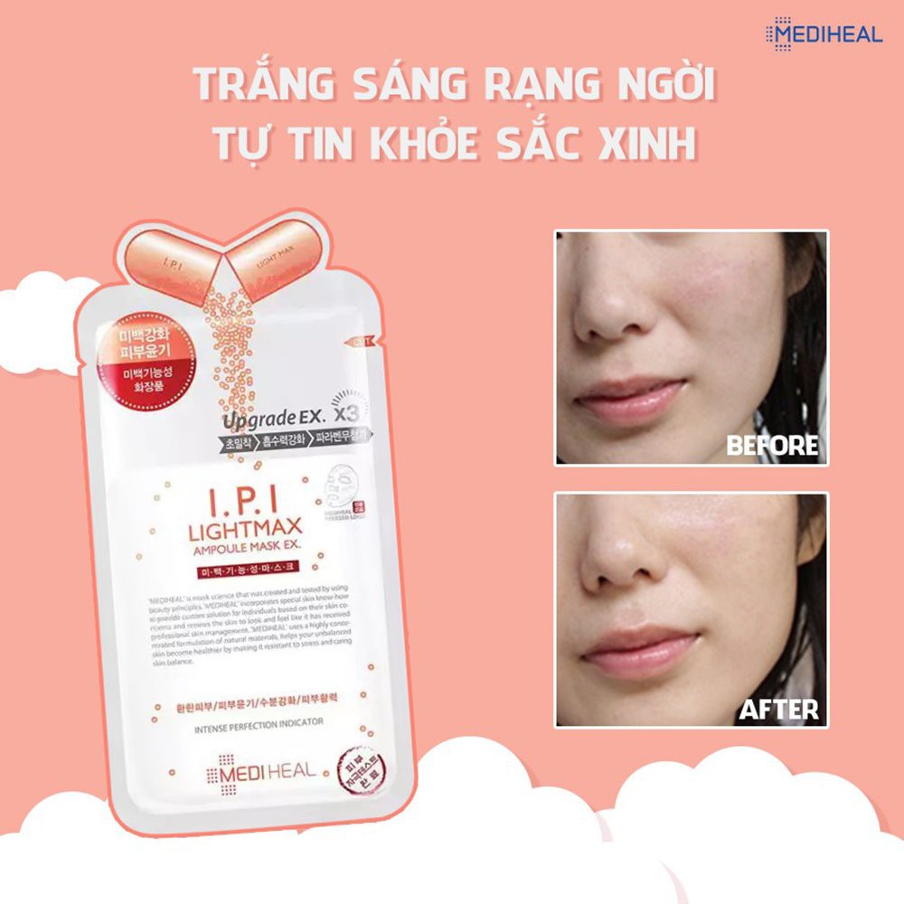 Hộp 10 Mặt Nạ Giấy Mediheal Mask EX Cấp Ẩm, Loại Bỏ Bã Nhờn, Cung Cấp Dưỡng Chất Cho Da - NEDEVI Chính Hãng