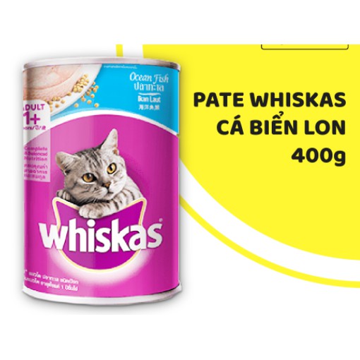 COMBO 3 LON Thức ăn mèo Whiskas vị cá biển lon 400g