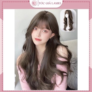 Tóc Giả Nữ Nguyên Đầu Dáng Xoăn Dài Làm Từ Sợi tơ Cao Cấp Tặng Kèm Lưới Trùm